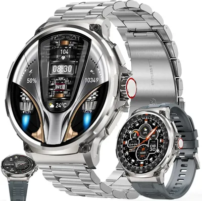 Produktbild von Herren Smartwatch mit Anruffunktion, 1,85" AMOLED Touch, integriertem GPS, Fitness- & Schlaftracking, 5ATM