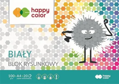 Zdjęcie produktu dla Papier Rysunkowy Happy Color Blok A4 - 100g, 20 arkuszy idealnych do tworzenia! Wydobądź swoją kreatywność i twórz niezwykłe dzieła sztuki!