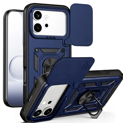 Produktbild von Outdoor Hülle für Honor 600 / Pro Handyhülle mit Kameraschutz Ringhalter Blau