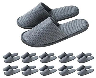 Produktbild von 10 Paar Gästeschuhe - Antirutsch Koraalfleece - 6 mm Sohle