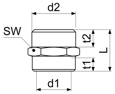 Produktbild von Schlösser Armaturen REDUZIERNIPPEL IGxAG FLACHDICHTEND, 1/4"x3/8", MESSING