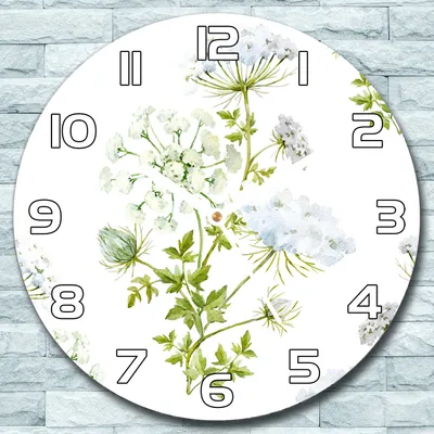 Produktbild von Wanduhr aus Glas Rund fi 30 Feldblumen Wiese Quarz Deko Schlafzimmer Büro