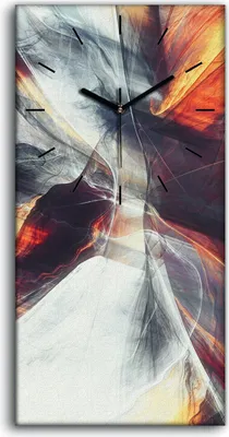 Produktbild von Wohnzimmer-Bild Leinwand Uhr Geräuschlos 30x60 Malerei Abstrakte Kunst - schwarze Hände
