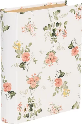 Immagine prodotto di Clayre & Eef Scatola porta libri 17x14x5 cm Fiori in cartone bianco