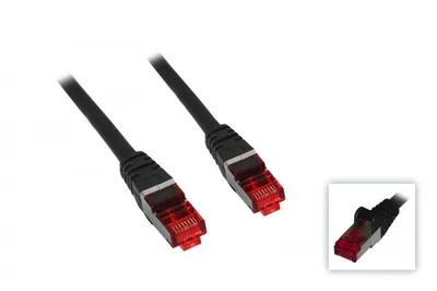 Produktbild von Patchkabel CAT.6 S/FTP (PiMF) (schwarz, 1 Meter, doppelt geschirmt)