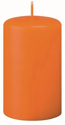 Zdjęcie produktu dla Świeczki stożkowe z płaską główką w kolorze mandarynkowej pomarańczy, 80 x Ø 100 mm, 4 sztuki