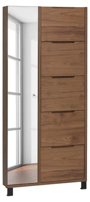 Produktbild von home24 Furnierter Schuhschrank mit Spiegeltür