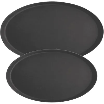 Produktbild von Tablett oval, mit rutschhemmender Oberfläche, schwarz, 51 x 63,5 x 2,5 cm (BxTxH)