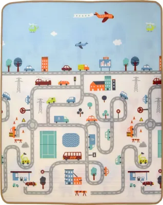 Obrázok produktu pre Humbi Penová obojstranná vzdelávacia podložka na hranie so zvieratkami z detských uličiek 180 x 200 x 0,5 cm v pastelových farbách