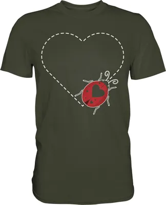 Produktbild von Marienkäfer Herz Insekten T-Shirt – Urban Khaki / M
