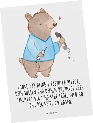 Produktbild von Mr. & Mrs. Panda Grußkarte Dankbare Pflegekraft - Weiß - Geschenk, Postkarte, Aufmerksamkeit, Dankeschön, Wissen und Fürsorge, Wertschätzung, Fotokarte, Ansichtskarte