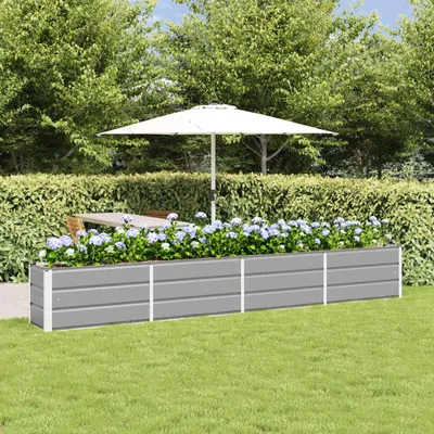 Produktbild von "Schlussverkauf" Pflanzkübel im Garten - 1 pc - Blumenbeet/Gartenbeet - Hellgrau 320x40x45 cm Stahl C13528