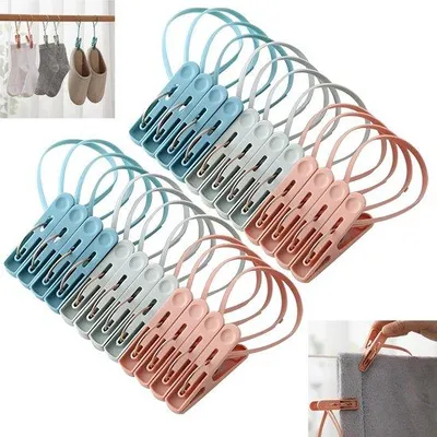 Image de Lot de pinces à linge - Séchoir à linge - Résistant au vent, antidérapant - 24 pièces - Multicolore