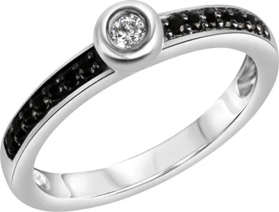 Produktbild von Celesta Silber Ring 925/- Sterling Silber Silbergrau 054 (17,2) Zirkonia schwarz 471270089