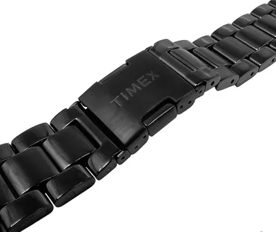 Produktbild von Timex Uhrenarmband 20mm Edelstahl schwarz ohne Anstöße T2N946 P2N946