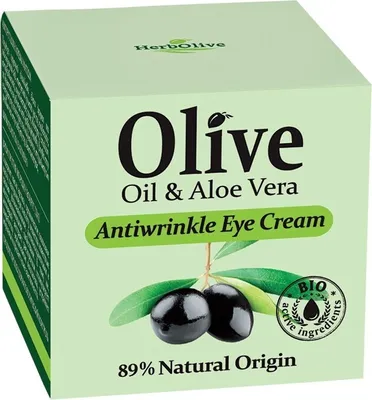 Produktbild von Herbolive Augencreme gegen Falten, Olivenöl & Aloe Vera 15ml