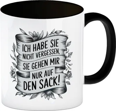 Produktbild von Nicht vergessen nur nervig Kaffeebecher in schwarz