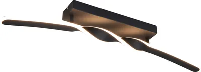 Image de Plafonnier LED, noir, forme de vague, L 79 cm