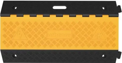 Produktbild von Schlauch- und Kabelbrcke L900xB500xH70mm Gummi schwarz/gelb 3 Kanle