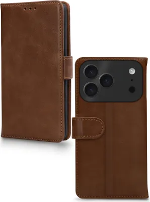 Produktbild von Mobilize Wallet iPhone 17 Pro Hülle Echtes Leder Klapphülle Geldbörse - Braun