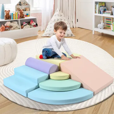 Produktbild von 7-teiliges Kletterset aus weichem Schaumstoff für Kleinkinder – Sicherer Krabbel- & Kletterspaß für drinnen – Ideal für Spielplatz, Kindergarten & Zuhause