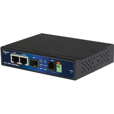 Immagine prodotto di ALLNET ALL-MC116VDSL2 - 2x RJ45 - SFP - Nero - 160 Mbps - 10BASE-T - 100BASE-T - IEEE 802.3ab - IEEE 802.3u - IEEE