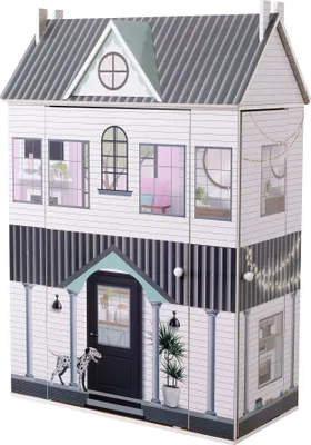 Produktbild von Olivia's Little World Traumland Bauernhaus 3-stöckiges Holzpuppenhaus und 11-teiliges Zubehörset für 12" Puppen