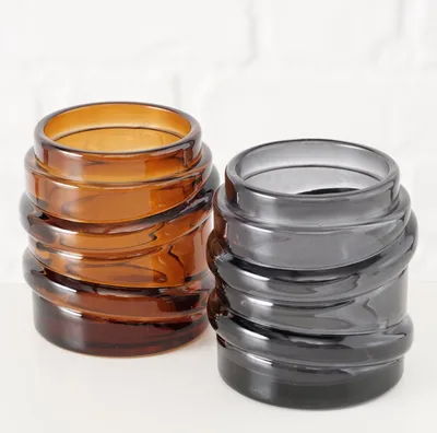 Produktbild von Windlicht Mahama, 1 Stück, 8 cm hoch, Braun oder Grau