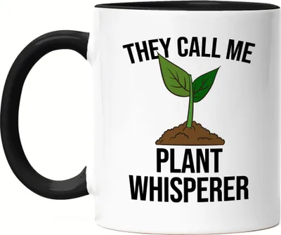 Produktbild von They Call Me Plant Whisperer Tasse Schwarz Hobby-Gärtner Pflanzen Garten Blumen Geschenkidee Pflanzen-Fans