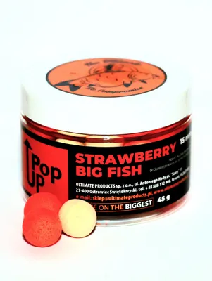 Zdjęcie produktu dla ULTIMATE PRODUCTS TOP RANGE STRAWBERRY BIG FISH POP-UP 12mm - kulki pływające