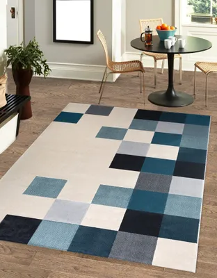 Produktbild von Kurzflorteppich YLVIE Beige-Blau, 140 x 200 cm