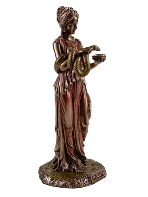 Produktbild von Griechische Göttin Hygieia Göttin der Gesundheit 16 cm Kunststein Hand bronziert