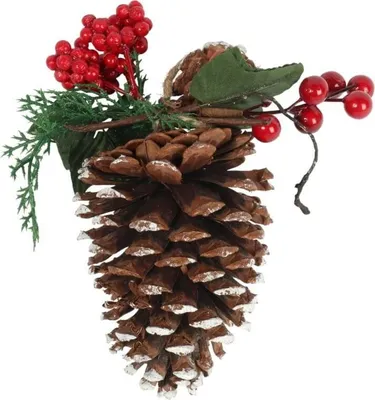 Zdjęcie produktu dla Ozdoba bożonarodzeniowa zawieszkaSZYSZKA Z DEKORACJĄ 20 cm BRĄZOWA