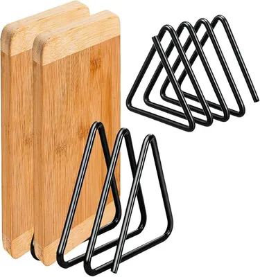 Produktbild von PolkaHome® Schneidebrett-Halter aus Metall, Schneidebrett-Ständer mit 4 Schlitzen, Backblech-Halter, Schneidebrett-Organizer für Teller,