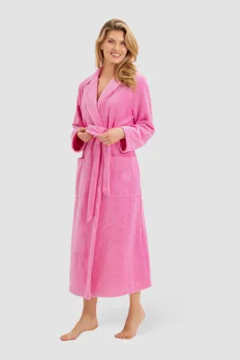 Productafbeelding van Feraud Logoprint Badjas 3887103 PINK - Maat: S - Roze