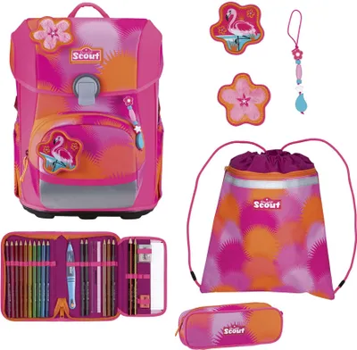 Zdjęcie produktu dla Zestaw plecaka szkolnego Scout Neo, 4 elementy, wzór "Florida Sunset"