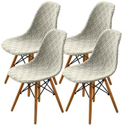 Produktbild von Stuhlhussen 4er Set, Stretch, abnehmbar, waschbar, Beige