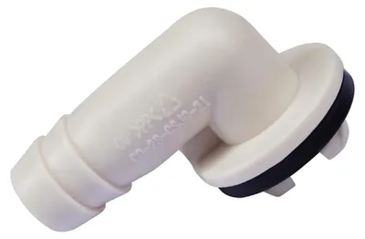 Abluftschlauch-Anschlussbogen 15 mm mit Gummidichtung