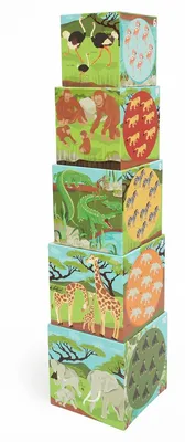 Produktbild von SCRATCH Lernspielzeug Savanne 77 cm hoch 5-teilig mit Tieren, Buchstaben & Zahlen