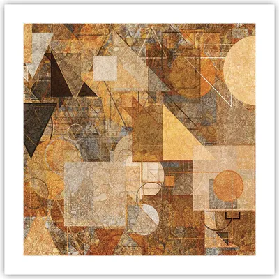 Produktbild von Poster - Poster ohne Rahmen - Abstraktion Figuren Geometrisch - 50x50 cm - Wand Bild - Wanddeko - Wandbilder - Kunstposter - Wandposter - Bilder - Kunstdruck - Wanddekoration - P2XAC50x50-4387