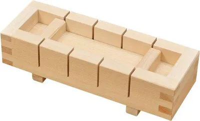 Obrázok produktu pre Japonská forma na sushi (Oshizushi), na 5 plátkov (21 × 7,6 cm), drevená
