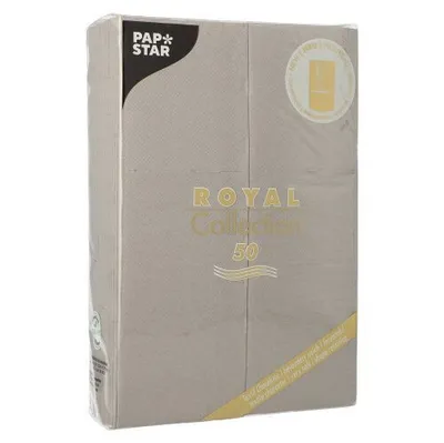 Produktbild von Servietten "ROYAL Collection" 48 cm x 30 cm grau mit Besteckfalz