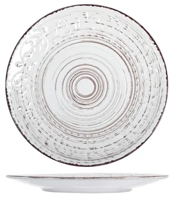 Image de H&h courtyard set de 6 assiettes plates blanches cm 27,5