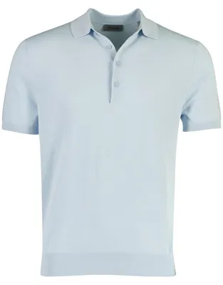 Produktbild von Poloshirt Pierre Cardin hellblau v-hals baumwolle