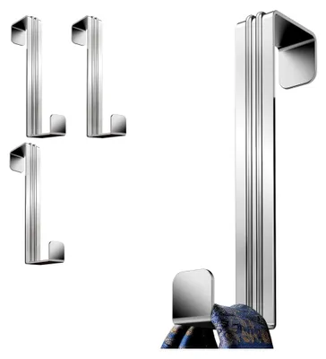 Produktbild von Türhaken zum Einhängen, 4er Set aus Edelstahl - Universelle Türgarderobe