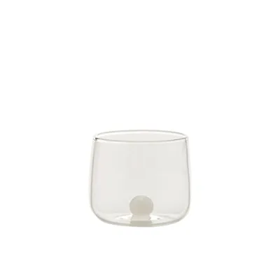 Zdjęcie produktu dla Bilia Tumbler Junior Zestaw 6 szklanek do likierów i bitterów z białego szkła borokrzemianowego z dekoracyjną kulą, wyrafinowany i elegancki design
