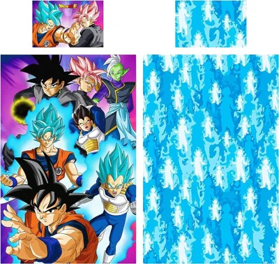 Image de Dragon Ball Z - réversible linge de lit TC191 (lit simple, lit simple) (Multicolore)