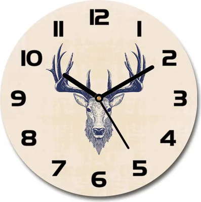 Produktbild von Wanduhr aus Glas 30fi Glasbild Glasuhr Gehärtetes Glas - schwarze-zeiger - Deer stag