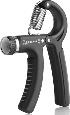Produktbild von Handtrainer - 10 bis 50 KG - Handknijper - Unterarmtrainer - Handgelenk stärken - Griptrainer - Anti-Stress - Schwarz