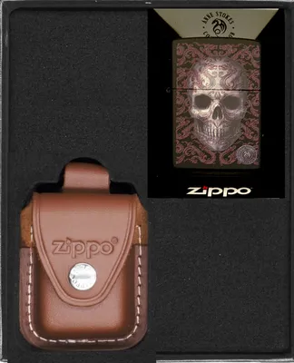 Produktbild von Feuerzeug-Set ZIPPO ANNE STOKES SKULL HIGH POLISH BLACK Geschenk No2